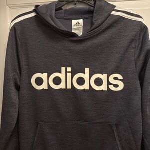 Adidas Charcoal Hoodie with White Logo